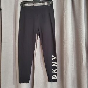 DKNY Sport Womens Black Logo Leggings Size Medium